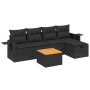 Set de sofás de jardín 6 piezas y cojines ratán sintético negro de , Conjuntos de jardín - Ref: Foro24-3264940, Precio: 351,2...