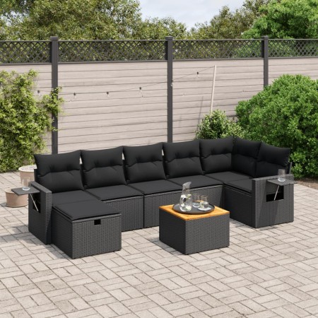 Set de sofás de jardín 8 piezas y cojines ratán sintético negro de , Conjuntos de jardín - Ref: Foro24-3264954, Precio: 495,5...
