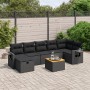 Set de sofás de jardín 8 piezas y cojines ratán sintético negro de , Conjuntos de jardín - Ref: Foro24-3264954, Precio: 495,5...