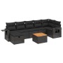Set de sofás de jardín 8 piezas y cojines ratán sintético negro de , Conjuntos de jardín - Ref: Foro24-3264954, Precio: 495,5...