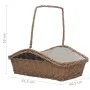 Cesta para leña con asas sauce marrón 61,5x46,5x58 cm de vidaXL, Bolsas y soportes de leña - Ref: Foro24-286989, Precio: 61,6...