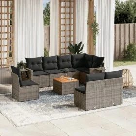 9-piece garden furniture set and gray synthetic rattan cushions by , Modular outdoor sofas - Ref: Foro24-3224604, Price: 512,...