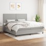 Cama box spring con colchón tela gris claro 200x200 cm de vidaXL, Camas y somieres - Ref: Foro24-3141721, Precio: 675,72 €, D...