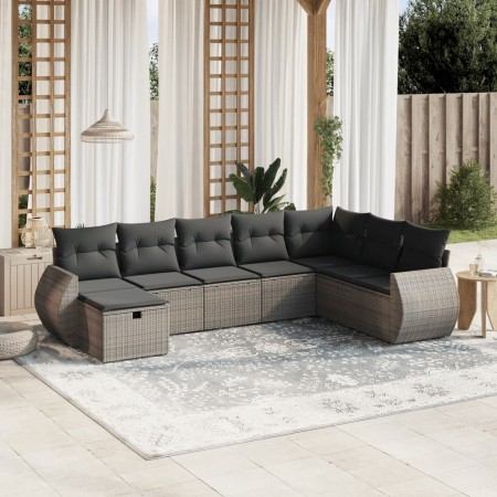 Set de sofás de jardín 8 pzas y cojines ratán sintético gris de , Conjuntos de jardín - Ref: Foro24-3264206, Precio: 506,63 €...