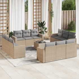 Set sofás de jardín con cojines 13 pzas ratán sintético beige en Conjuntos de jardín | Comprar online en Foru.es
