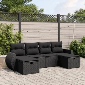 6-piece garden sofa set and black synthetic rattan cushions by , Garden sets - Ref: Foro24-3264161, Price: 388,65 €, Discount: %