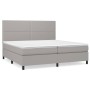 Cama box spring con colchón tela gris claro 200x200 cm de vidaXL, Camas y somieres - Ref: Foro24-3141721, Precio: 675,72 €, D...