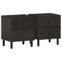 Mesitas de noche 2 uds madera maciza de mango negro 40x33x46 cm de , Mesitas de noche - Ref: Foro24-356818, Precio: 92,98 €, ...