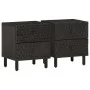 Mesitas de noche 2 uds madera maciza de mango negro 40x33x46 cm de , Mesitas de noche - Ref: Foro24-356818, Precio: 92,15 €, ...