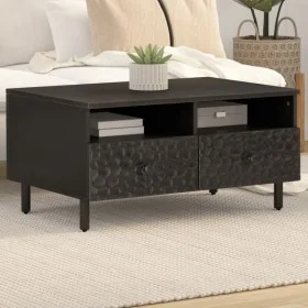 Mesa de centro madera maciza de mango negra 80x54x40 cm de , Mesas de centro - Ref: Foro24-356832, Precio: 93,47 €, Descuento: %