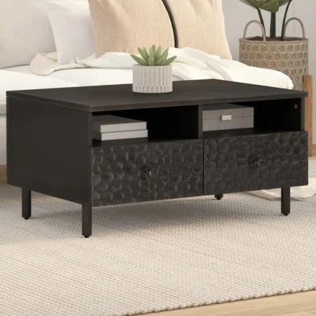 Mesa de centro madera maciza de mango negra 80x54x40 cm de , Mesas de centro - Ref: Foro24-356832, Precio: 93,47 €, Descuento: %