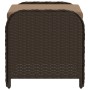 Taburete de jardín con cojín ratán sintético marrón 58x46x46 cm de , Otomanas de exterior - Ref: Foro24-365735, Precio: 71,50...