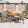 Sillas de jardín con cojín 4 uds ratán PE gris y madera acacia de , Sillas de jardín - Ref: Foro24-366252, Precio: 200,27 €, ...