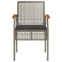 Sillas de jardín con cojín 4 uds ratán PE gris y madera acacia de , Sillas de jardín - Ref: Foro24-366252, Precio: 233,57 €, ...