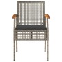 Sillas de jardín con cojín 4 uds ratán PE gris y madera acacia de , Sillas de jardín - Ref: Foro24-366252, Precio: 200,27 €, ...