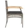 Sillas de jardín con cojín 4 uds ratán PE gris y madera acacia de , Sillas de jardín - Ref: Foro24-366252, Precio: 233,57 €, ...
