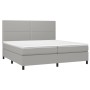 Cama box spring con colchón tela gris claro 200x200 cm de vidaXL, Camas y somieres - Ref: Foro24-3141721, Precio: 675,72 €, D...