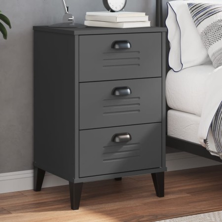 Mesita de noche VIKEN madera de ingeniería gris antracita de , Mesitas de noche - Ref: Foro24-374913, Precio: 85,72 €, Descue...