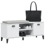 Banco zapatero VIKEN madera de ingeniería blanco 106x35x45 cm de , Zapateros y organizadores de calzado - Ref: Foro24-374932,...