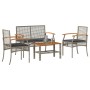 Set de muebles de jardín 4 pzas y cojines ratán sintético gris de , Conjuntos de jardín - Ref: Foro24-366267, Precio: 196,59 ...