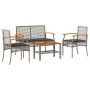 Set de muebles de jardín 4 pzas y cojines ratán sintético gris de , Conjuntos de jardín - Ref: Foro24-366267, Precio: 196,59 ...