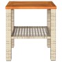 Mesa de jardín ratán sintético madera acacia beige 40x40x42 cm de , Mesas de jardín - Ref: Foro24-366265, Precio: 40,63 €, De...
