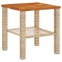 Mesa de jardín ratán sintético madera acacia beige 40x40x42 cm de , Mesas de jardín - Ref: Foro24-366265, Precio: 40,63 €, De...