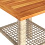Mesa de jardín ratán sintético madera acacia beige 40x40x42 cm de , Mesas de jardín - Ref: Foro24-366265, Precio: 40,63 €, De...