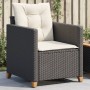 Silla de jardín con cojines ratán sintético negro de , Sillas de jardín - Ref: Foro24-366317, Precio: 84,58 €, Descuento: %