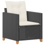 Silla de jardín con cojines ratán sintético negro de , Sillas de jardín - Ref: Foro24-366317, Precio: 84,58 €, Descuento: %