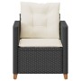 Silla de jardín con cojines ratán sintético negro de , Sillas de jardín - Ref: Foro24-366317, Precio: 84,58 €, Descuento: %