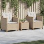 Mesita y sillas con cojines 3 pzas ratán PE madera acacia beige de , Conjuntos de jardín - Ref: Foro24-366315, Precio: 198,46...
