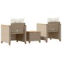 Mesita y sillas con cojines 3 pzas ratán PE madera acacia beige de , Conjuntos de jardín - Ref: Foro24-366315, Precio: 198,46...