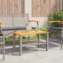 Mesa de jardín ratán sintético madera acacia gris 70x38x42 cm de , Mesas de jardín - Ref: Foro24-366271, Precio: 56,94 €, Des...