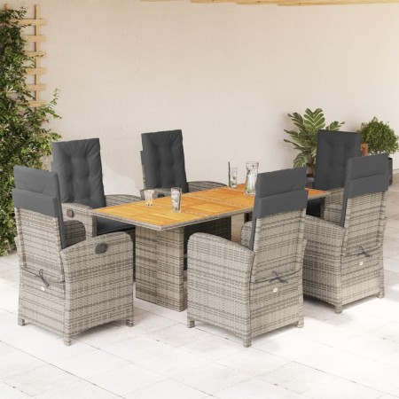 Set comedor jardín 7 pzas y cojines ratán sintético gris de , Conjuntos de jardín - Ref: Foro24-3212278, Precio: 848,06 €, De...