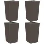 Jardineras 4 unidades PP marrón 32,5x32,5x57 cm de , Maceteros y jardineras - Ref: Foro24-367855, Precio: 123,60 €, Descuento: %