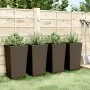 Jardineras 4 unidades PP marrón 32,5x32,5x57 cm de , Maceteros y jardineras - Ref: Foro24-367855, Precio: 123,60 €, Descuento: %