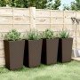 Jardineras 4 unidades PP marrón 32,5x32,5x57 cm de , Maceteros y jardineras - Ref: Foro24-367855, Precio: 135,56 €, Descuento: %