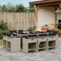 Set de comedor de jardín 11 pzas y cojines ratán sintético gris de , Conjuntos de jardín - Ref: Foro24-3211211, Precio: 647,5...