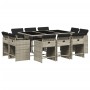 Set de comedor de jardín 11 pzas y cojines ratán sintético gris de , Conjuntos de jardín - Ref: Foro24-3211211, Precio: 647,5...