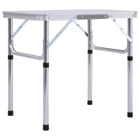 Mesa de camping plegable aluminio blanco 60x45 cm de vidaXL, Mobiliario de camping - Ref: Foro24-48178, Precio: 33,67 €, Desc...