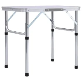 White aluminum folding camping table 60x45 cm by vidaXL, camping furniture - Ref: Foro24-48178, Price: 33,06 €, Discount: %