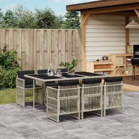 Set comedor jardín 7 pzas y cojines ratán sintético gris claro de , Conjuntos de jardín - Ref: Foro24-3210911, Precio: 406,95...