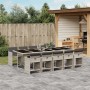 Set de comedor de jardín 11 pzas y cojines ratán sintético gris de , Conjuntos de jardín - Ref: Foro24-3211115, Precio: 767,3...