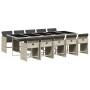 Set de comedor de jardín 11 pzas y cojines ratán sintético gris de , Conjuntos de jardín - Ref: Foro24-3211115, Precio: 767,3...