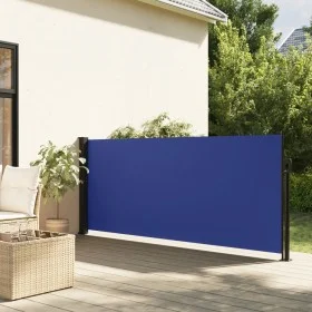 Blue retractable side awning 140x600 cm by , Umbrellas - Ref: Foro24-4004506, Price: 120,01 €, Discount: %
