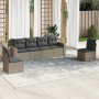 Set de muebles de jardín 6 pzas y cojines ratán sintético gris en Conjuntos de jardín | Comprar online en Foru.es