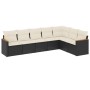 Set de comedor de jardín 7 pzas y cojines ratán sintético negro de , Conjuntos de jardín - Ref: Foro24-3258430, Precio: 423,9...