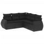 Set de muebles de jardín 5 pzas y cojines ratán sintético negro de , Conjuntos de jardín - Ref: Foro24-3253682, Precio: 363,2...