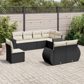 Set de sofás de jardín 8 piezas y cojines ratán sintético negro de , Conjuntos de jardín - Ref: Foro24-3253973, Precio: 557,1...